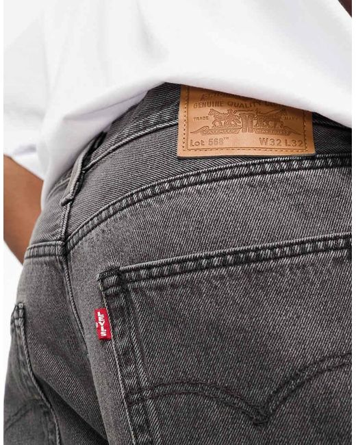 Levi's Black 568 Loose Jeans for men