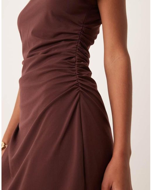Abercrombie & Fitch Red Ruched Side Sleeveless Mini Dress