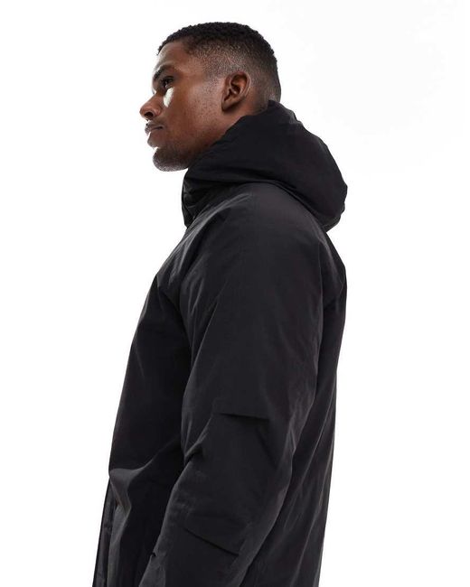 Jack & Jones Black Parka With Fleece Hood for men