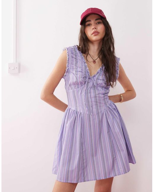 Reclaimed (vintage) Pink – gestreiftes sommerkleid