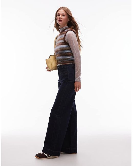 & Other Stories Blue Wide Leg Jeans With Jet Pockets
