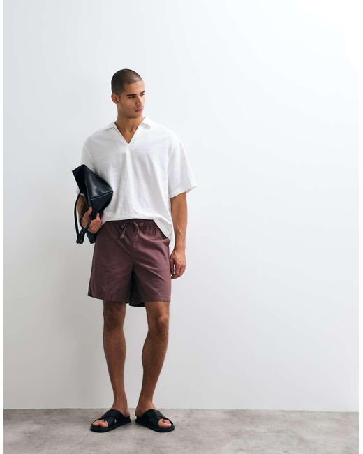 ASOS White Linen Blend Shorts for men