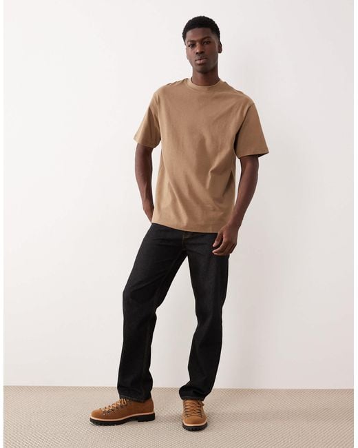 ASOS – relaxed-fit-t-shirt aus schwerem material in Natural für Herren