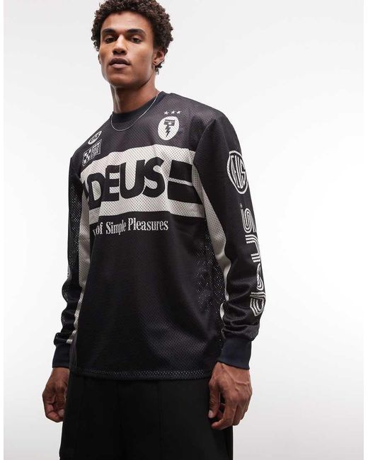 Deus Ex Machina Black Long Sleeve Off Road Jersey With Back Print for men