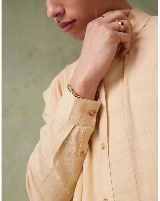 ASOS Green Volume Oversized Shirt With Concealed Buttons for men