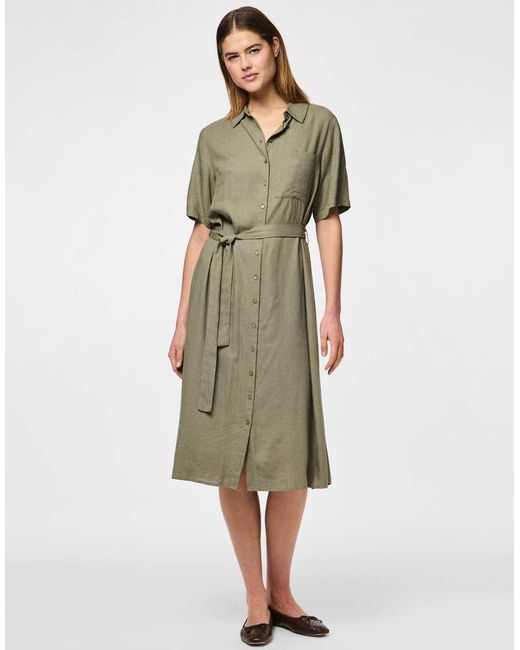 Pieces Green Shirt Dress