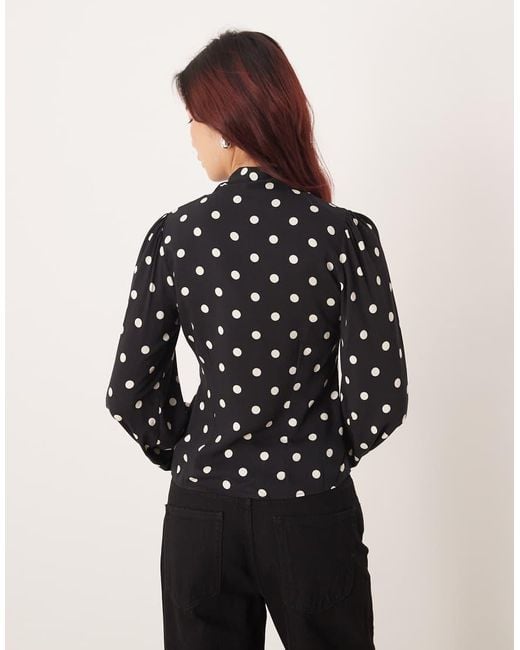 Nobody's Child Black Tie Neck Detail Blouse