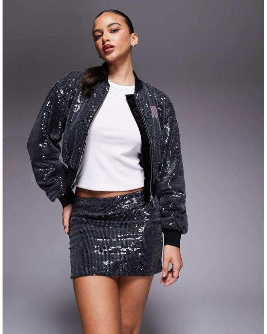Juicy Couture Blue Sequin Mini Skirt