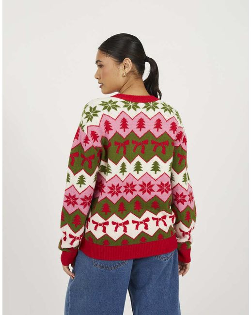 Brave Soul Blue Fairisle Christmas Jumper