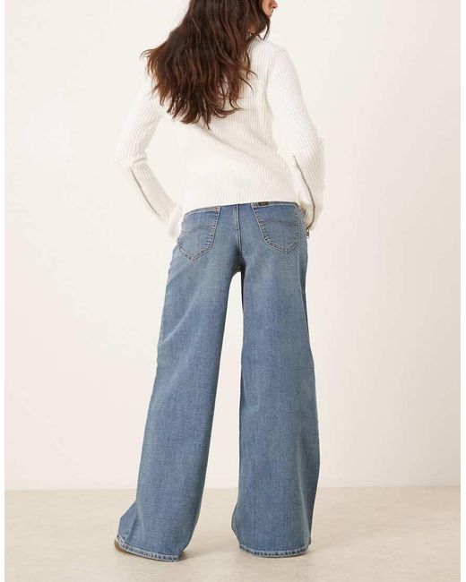 Lee Jeans Blue Hope Mid Rise Wide Leg Jeans