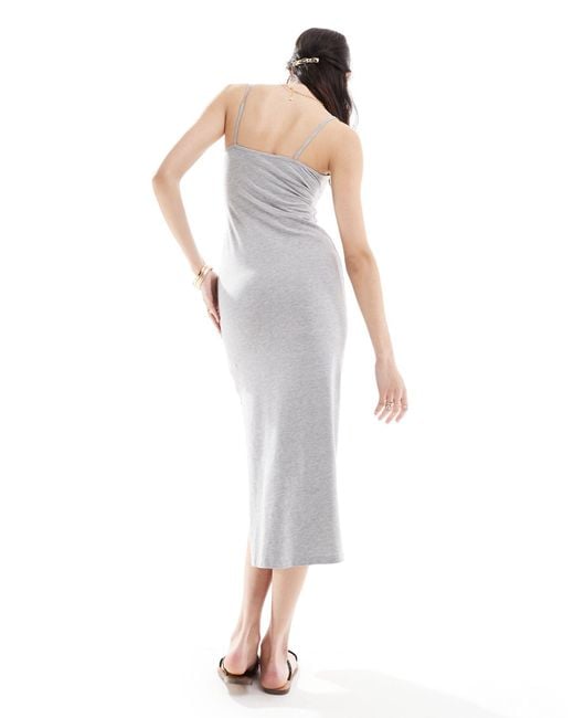 New Look White Strappy Jersey Midi Dress
