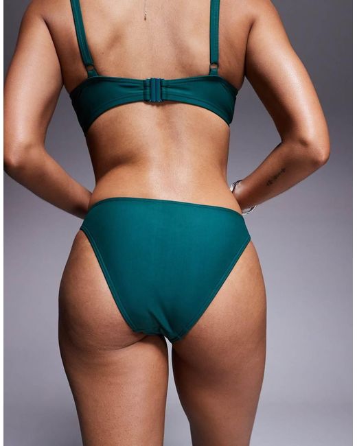 Wolf & Whistle Blue High Leg Bikini Bottom