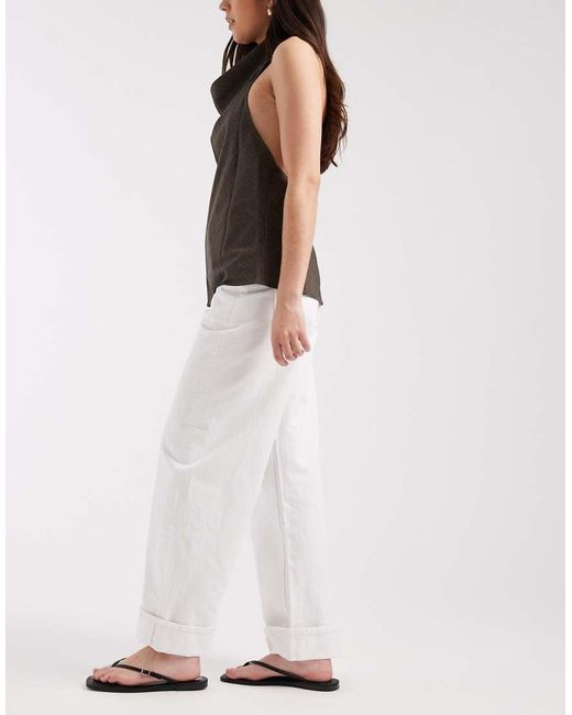 & Other Stories White Balloon Fit Jeans With Turn Up Hem