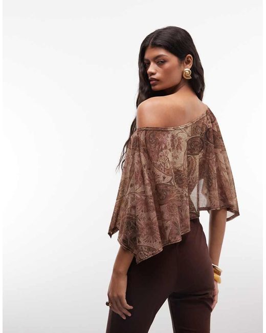 Reclaimed Vintage Brown Poncho Top