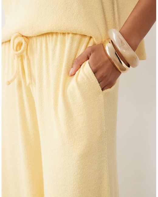 ASOS Natural Textured Knit Wide Leg Trouser Co-Ord