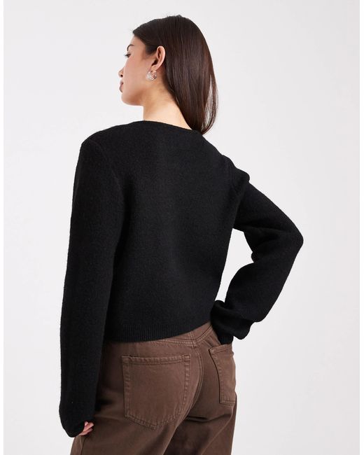 ASOS Black Ruffle Placket Cardigan
