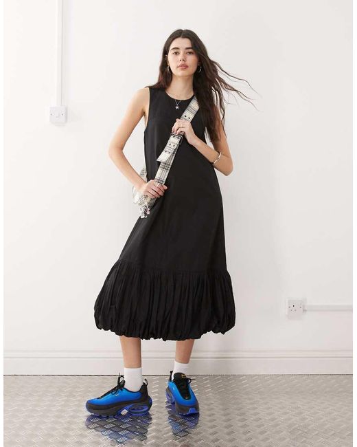 Collusion White Bubble Hem Maxi Dress