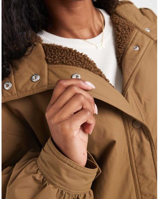 ASOS Oversized Regenjas Met Fleecevoering in het Multicolor