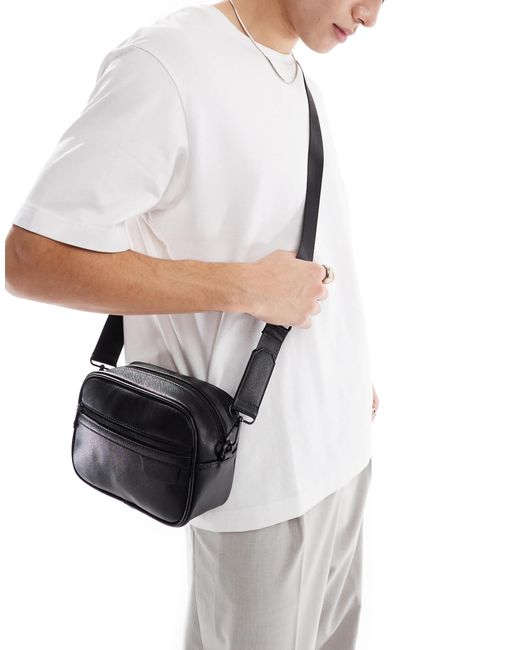 ASOS White Faux Leather Cross Body Bag for men