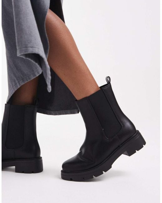 Schuh Black Abbie Wide Fit Chunky Chelsea Boots