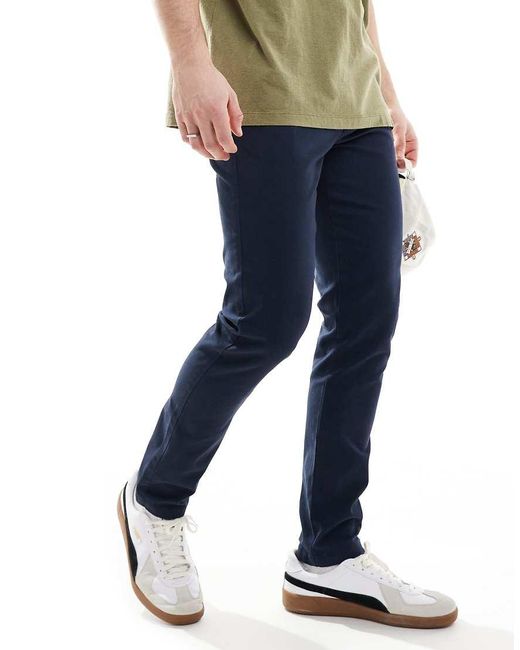 ASOS Skinny Fit Chinos in Blue for Men | Lyst UK