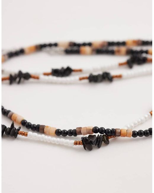 Confezione Da 2 Collane Con Perline di ASOS in White da Uomo