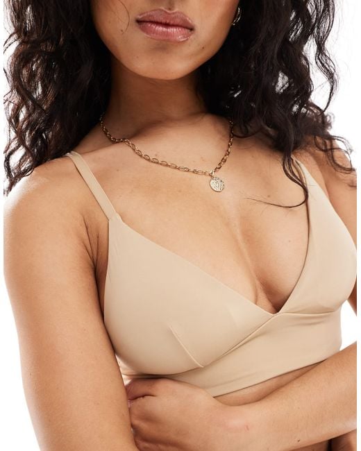 Pieces Brown Seamless Triangle Bra