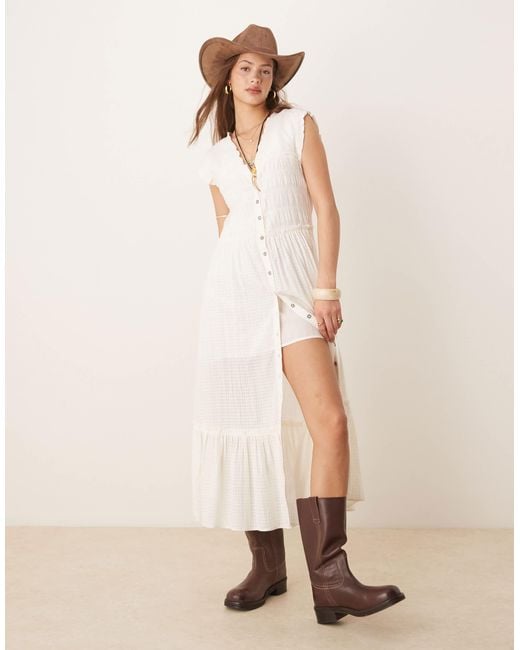 Free People Desert Days Mini White Xs (women's 0-2 6 Free People Desert  Days Mini Dress - White Halter Tiered Style For Women (XS 0-2) Free People  Skirt