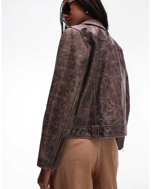 Levi's Leren Moto-Bikerjack in het Brown