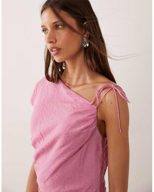 Mango Pink Asymmetric Midaxi Dress