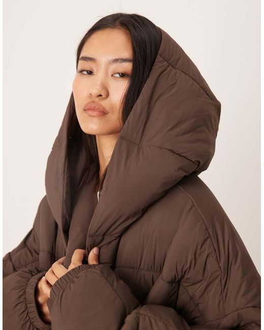 Calvin Klein Brown Oversized Boxy Puffer Jacket