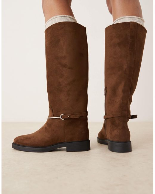 ASOS Black Cole Flat Riding Knee Boots