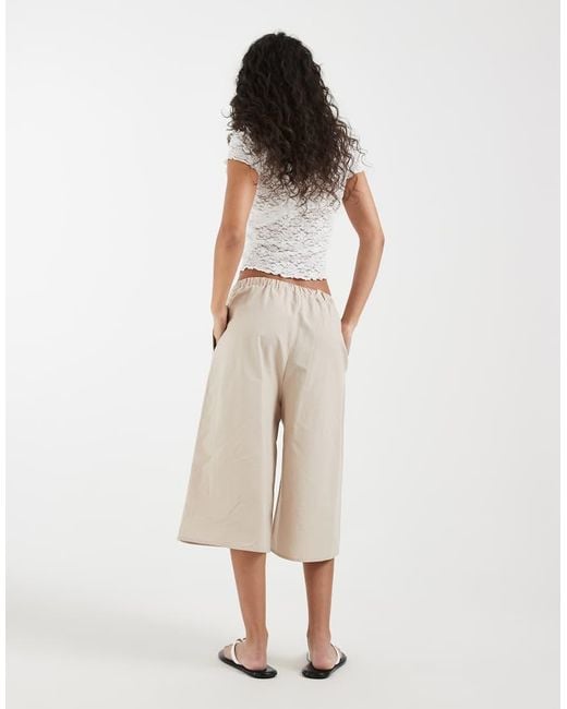 ASOS Natural Linen-look Longline Bermuda Shorts