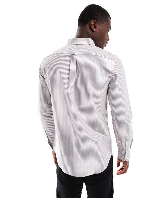 Farah Gray Brewer Long Sleeve Stripe Shirt for men