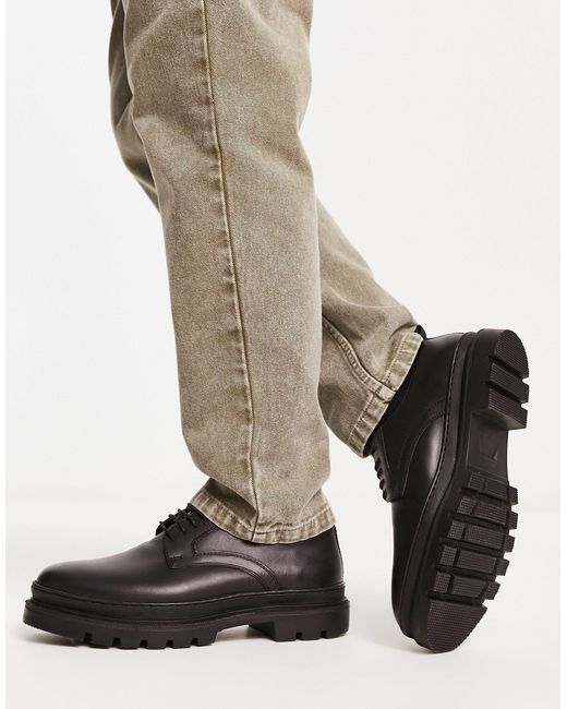 Zapatos s brillantes con cordones y suela gruesa de hombre de color Negro |