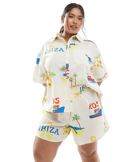 Pieces Plus White Pieces curve – shorts