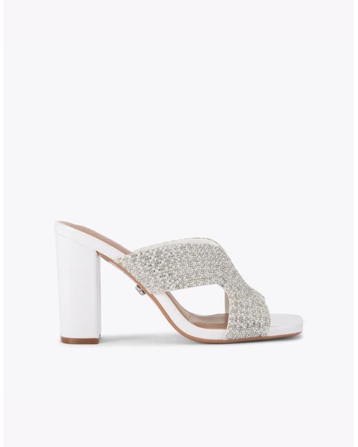 Carvela Kurt Geiger White Paparazzi Block Sandals