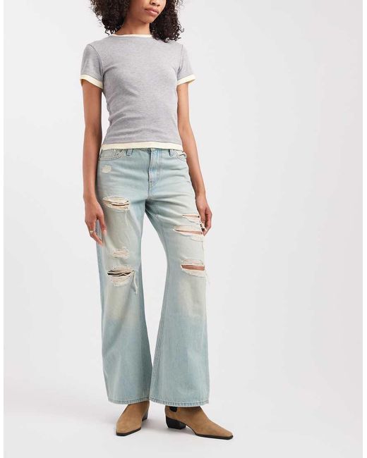 Levi's Losse Bootcut Denim Jeans Met Scheuren in het Blue