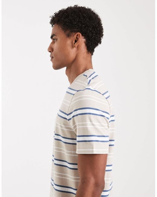 Farah White Elmswood Striped T-shirt for men