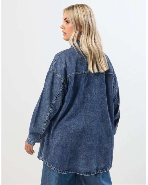 Yours Clothing Blue Western Denim Shirt