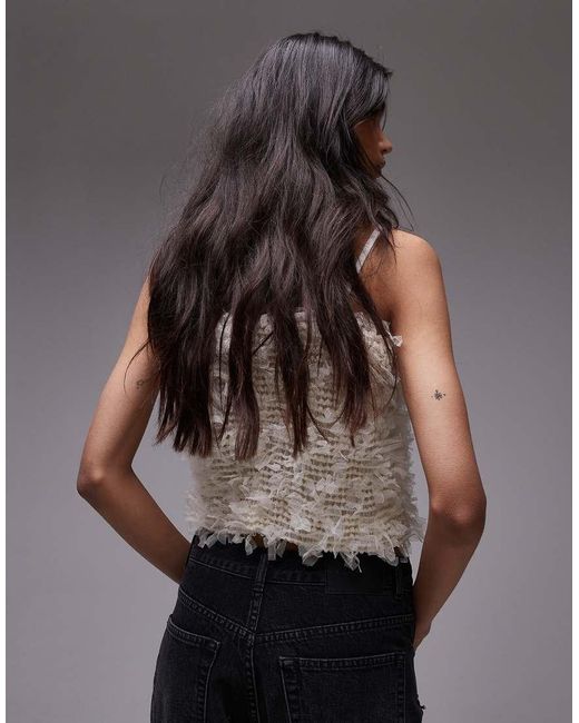 TOPSHOP Cami Met Gedrapeerde Halslijn En Bandjes in het Gray