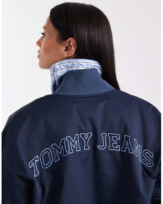 Tommy Hilfiger Blue Nylon Bomber Jacket