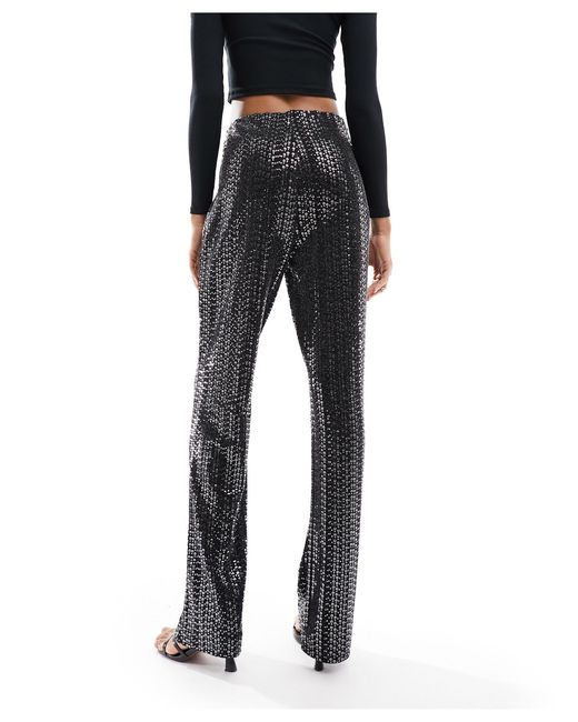 Pieces Black High Waisted Sequin Trousers
