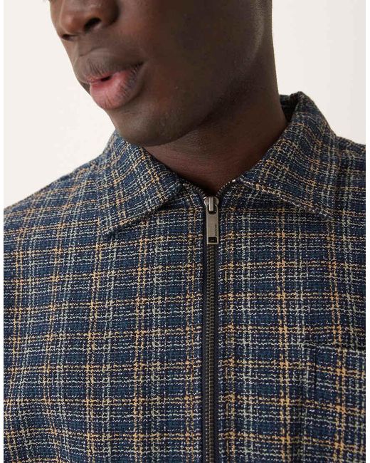 SELECTED Black Oversized Boxy Textured Overshirt for men
