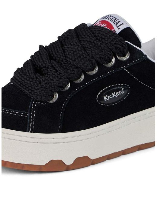 Kickers 70 Lo Suede Trainer in Black | Lyst UK