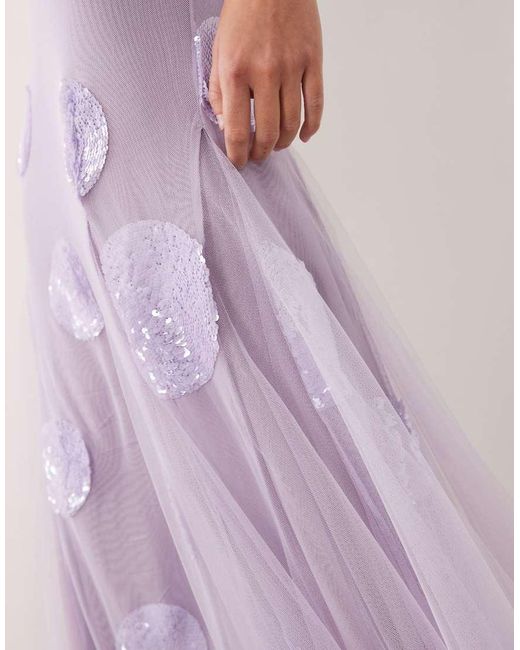 ASOS Pink Embellished Sequin Spot Maxi Dress