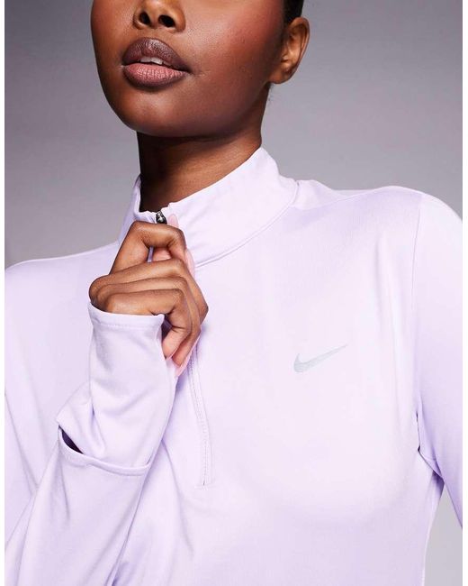 Nike Purple Swift Dri-fit Half Zip Long Sleeve Top