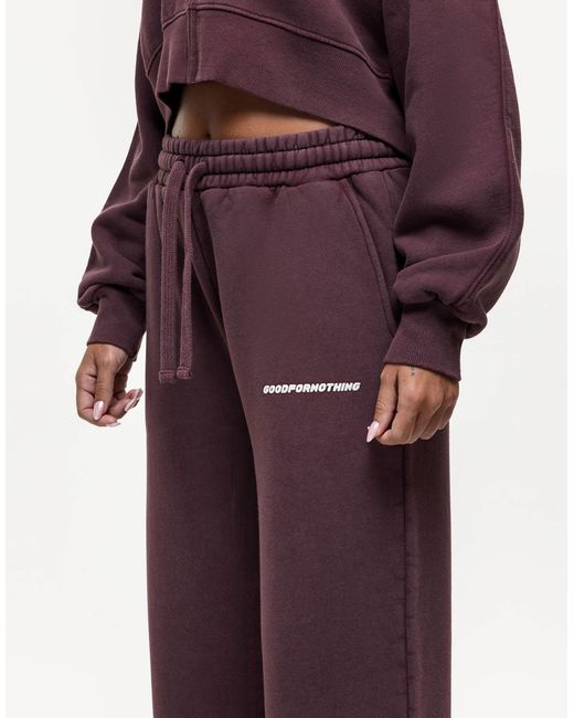 Good For Nothing Purple Core Wide Fit Trackies