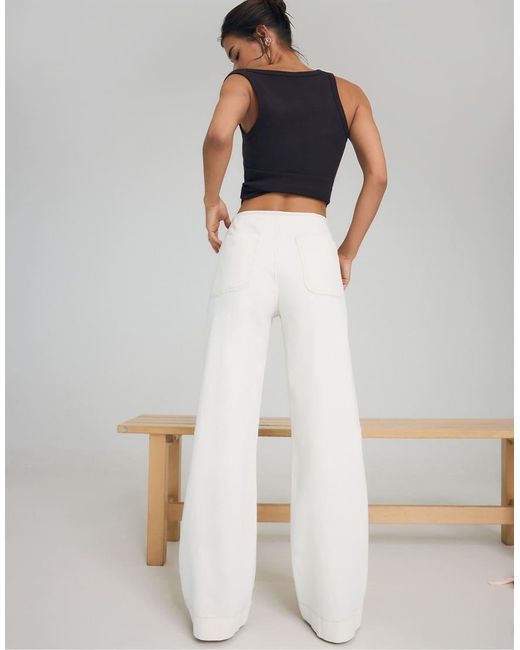 Stradivarius White Tall D77 Minimalist Jeans With Pockets