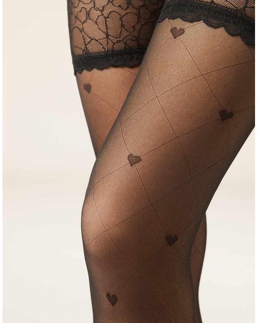Calzedonia Brown Heart Sheer Hold-Ups